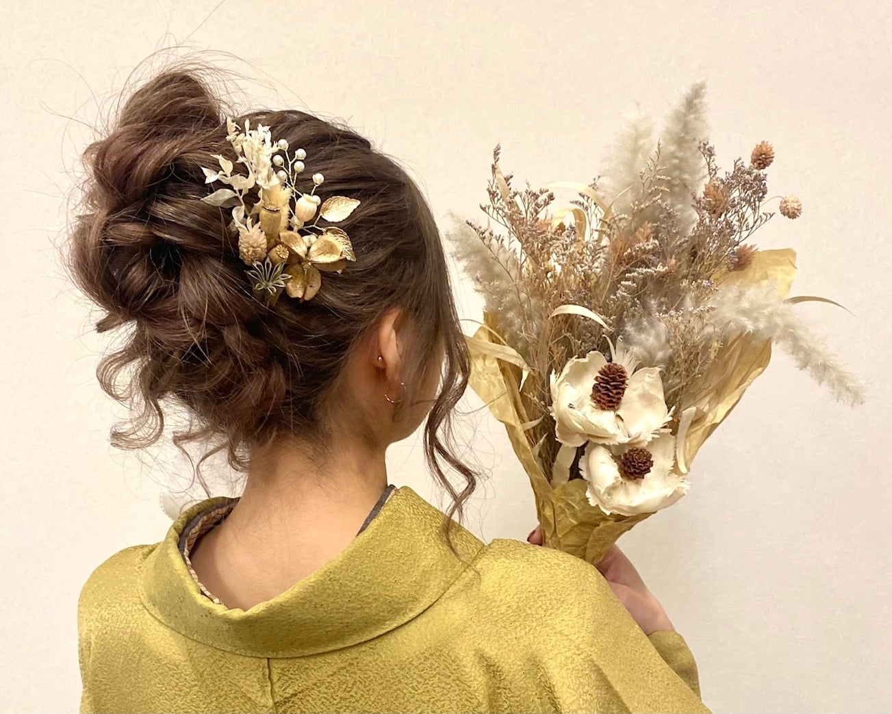 Loose Updo with Cascading Curls and Accessory — Simple Japanese Hairstyles