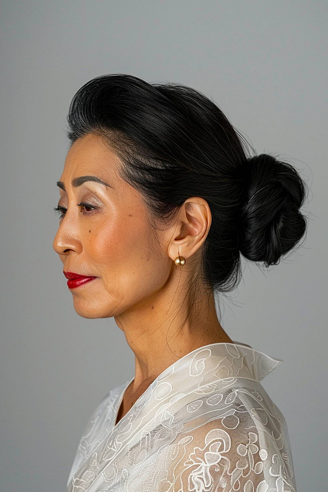 Voluminous Swept-Back Collarbone Updo — Simple Japanese Hairstyles
