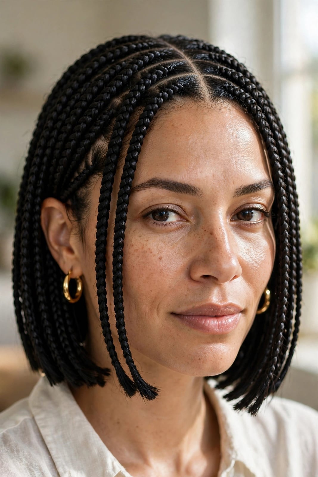 Chin Length Black Knotless Bob Braids Chin Length Black Knotless Bob Braids — Simple Knotless Hairstyles