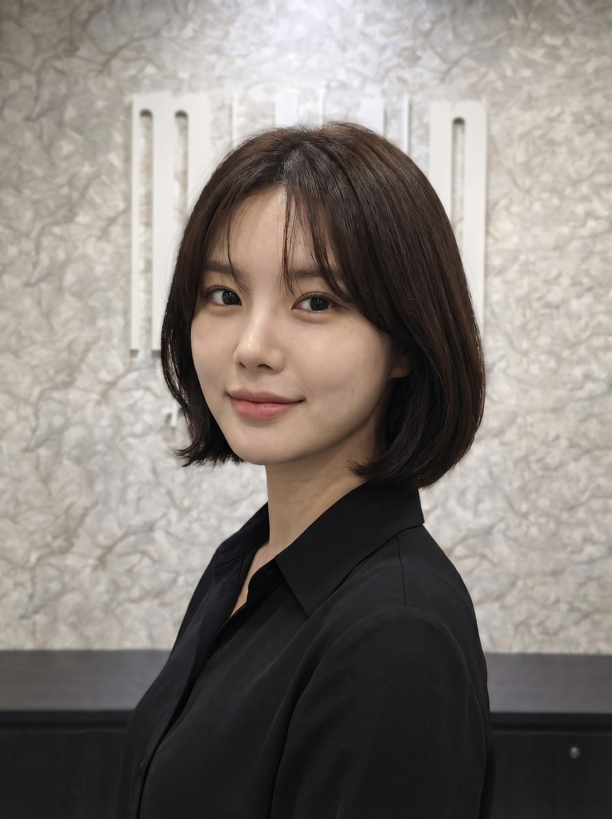 Classic Chin Length Bob With Blunt Bangs Classic Chin Length Bob With Blunt Bangs — Simple Korean Hair