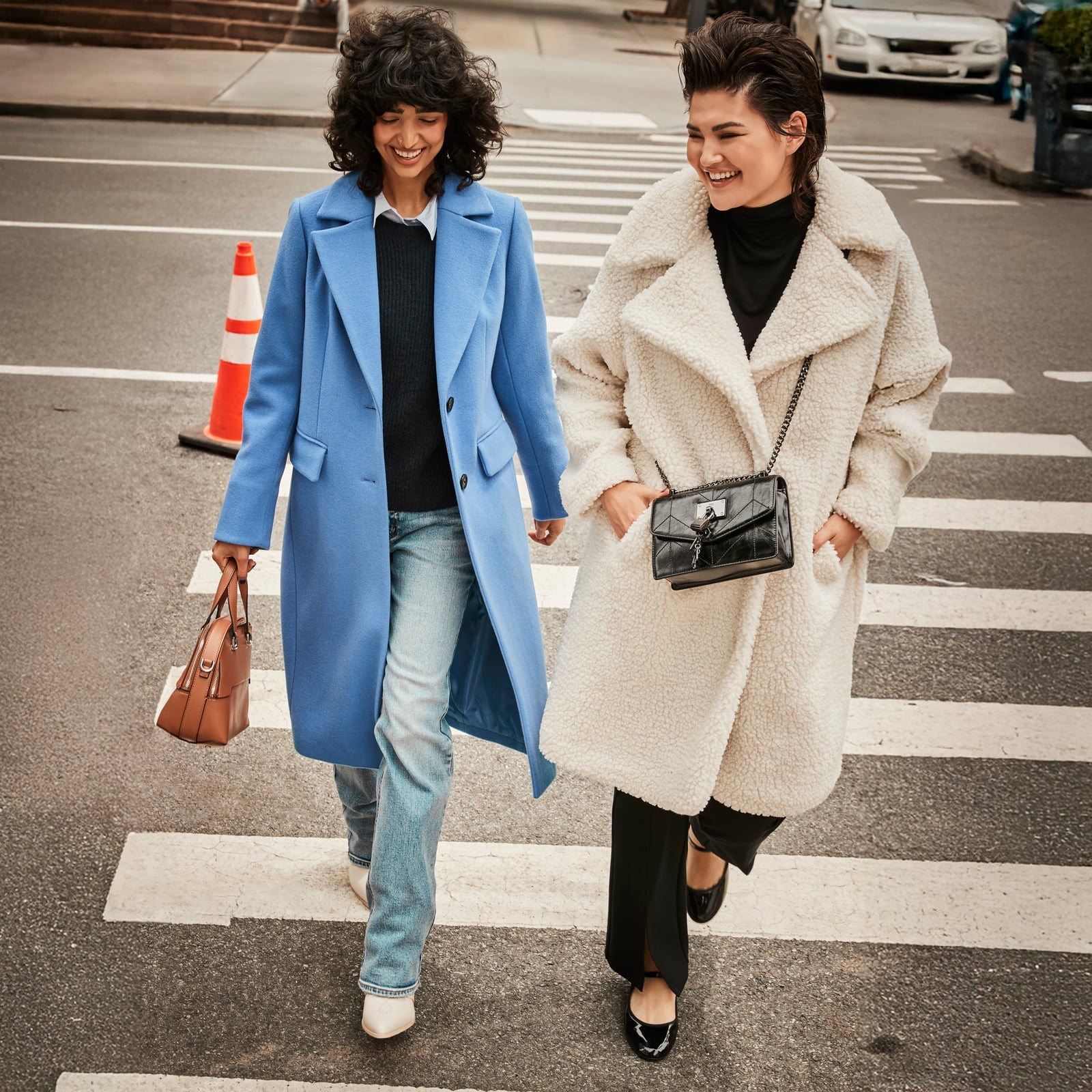 Wool coat over shirt and sweater with light wash jeans — Simple Layered Ideas