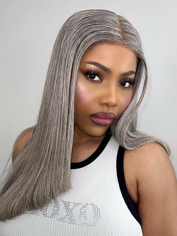 Collarbone Salt and Pepper Layers — Simple Layers Wig