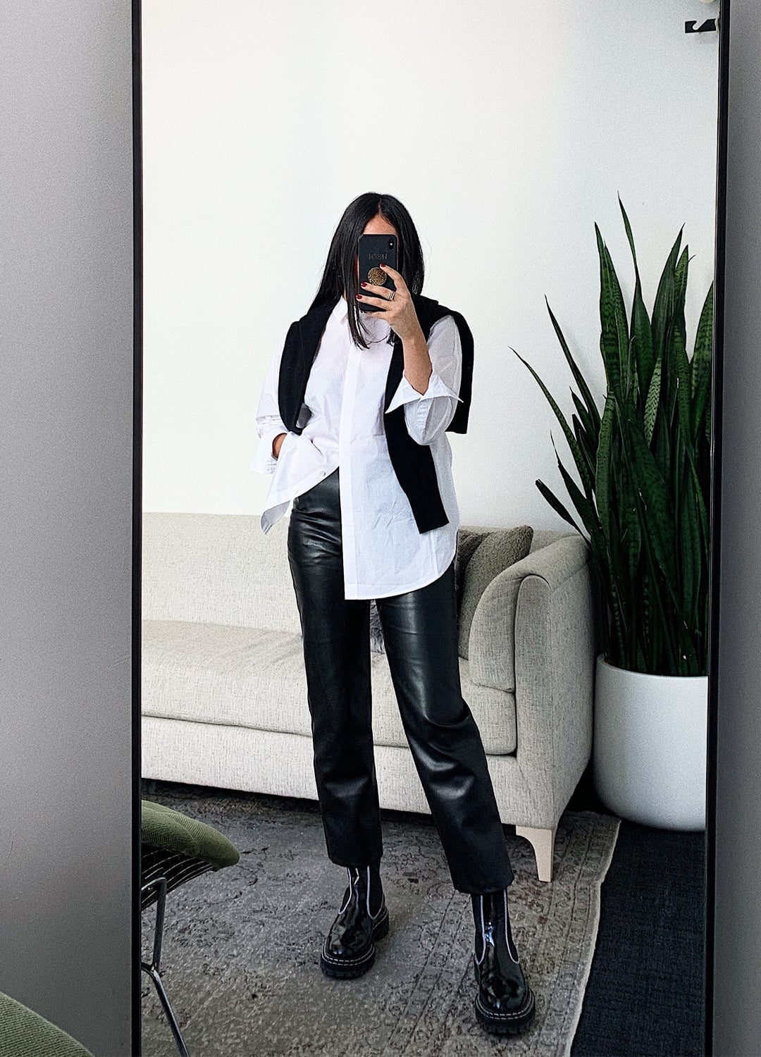 Black Leather Pants With Button Down Shirt Black Leather Pants With Button Down Shirt — Simple Leather Pants Outfits