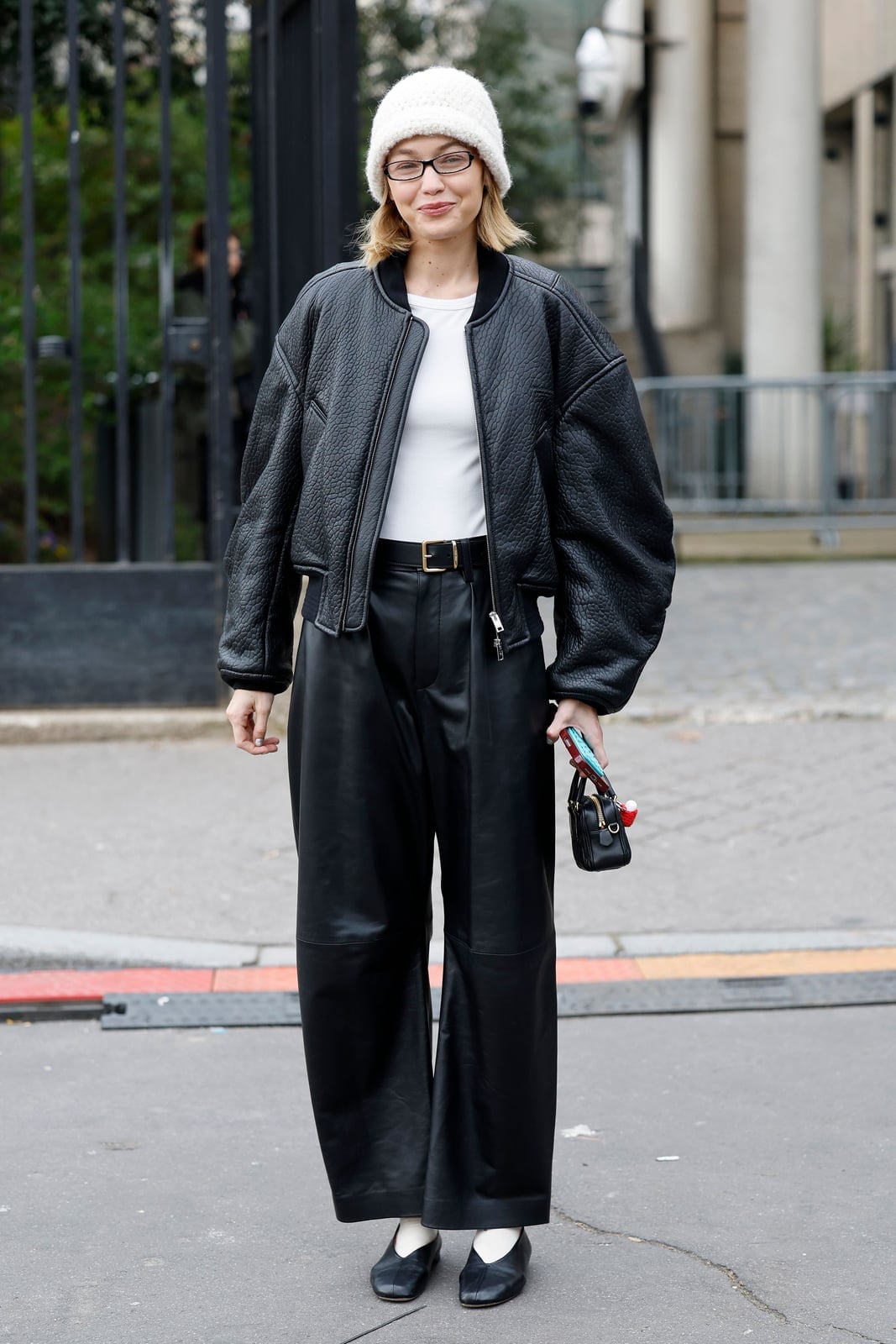 Black Leather Trousers With Bomber Jacket Black Leather Trousers With Bomber Jacket — Simple Leather Pants Outfits