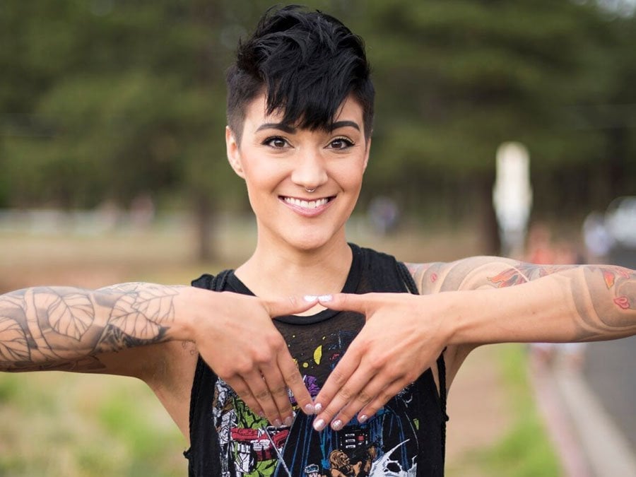 Black Undercut With Textured Side-Swept Bangs — Simple Lesbian Haircuts