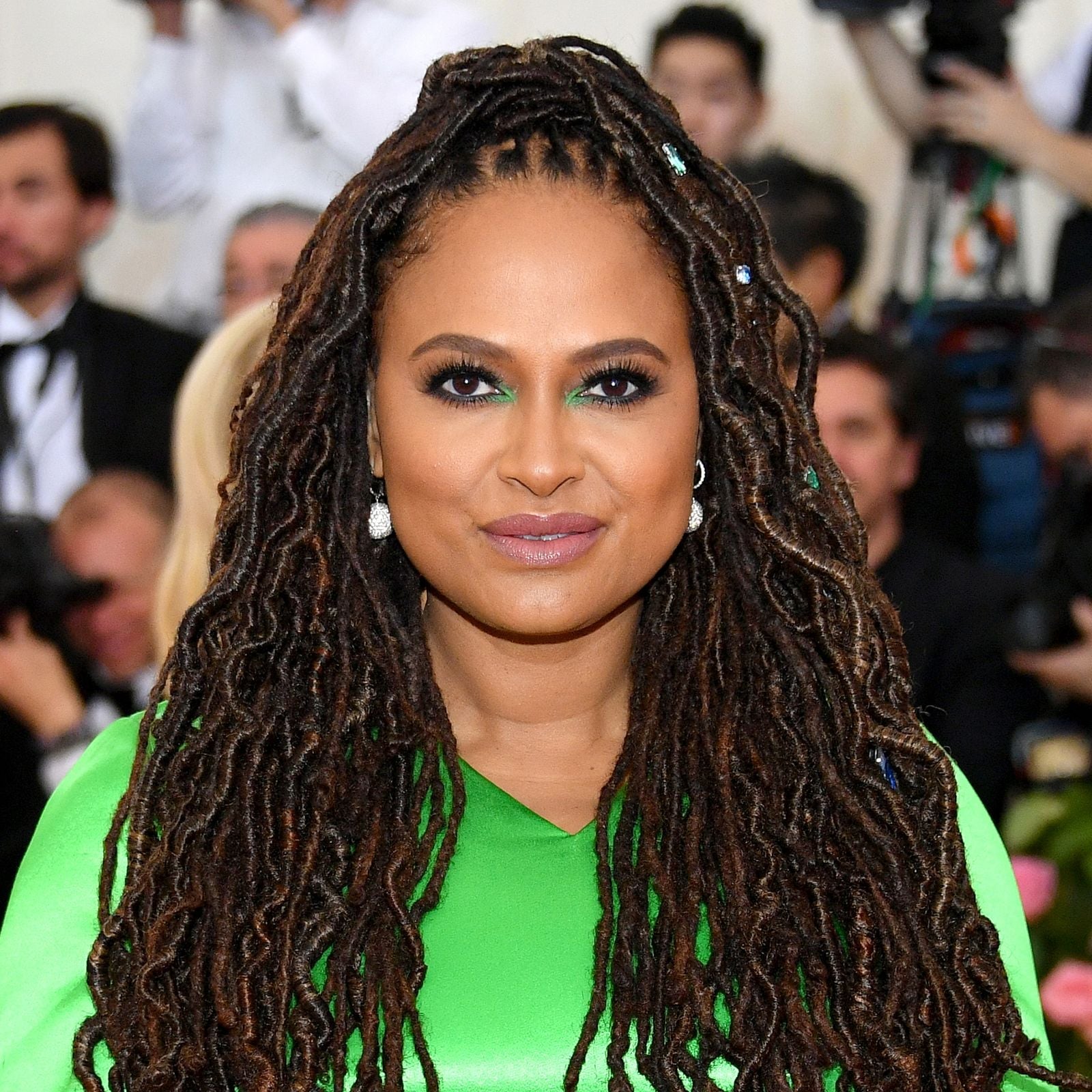 Dark Brown Locs in Double Space Buns — Simple Locs Hair