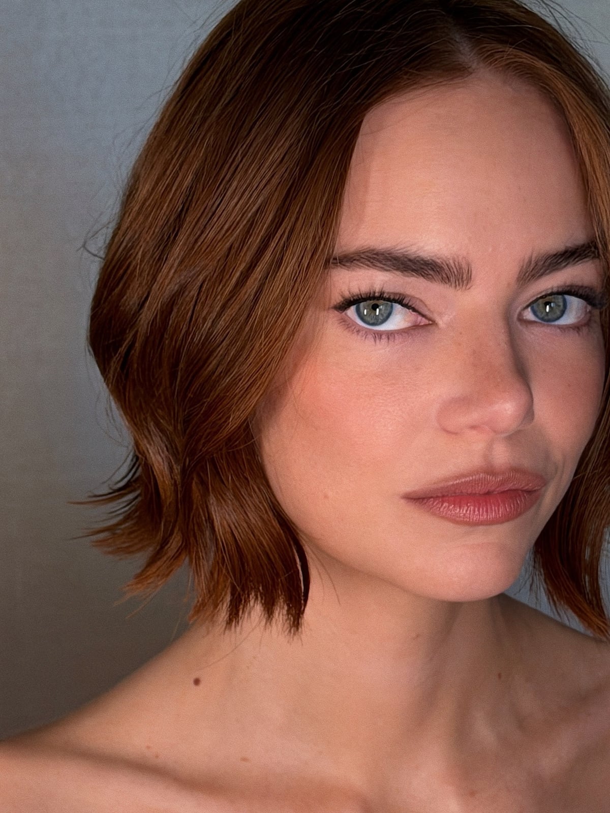 Chin Bob With Subtle Highlights In Red Brown Chin Bob With Subtle Highlights In Red Brown — Simple Long Bob