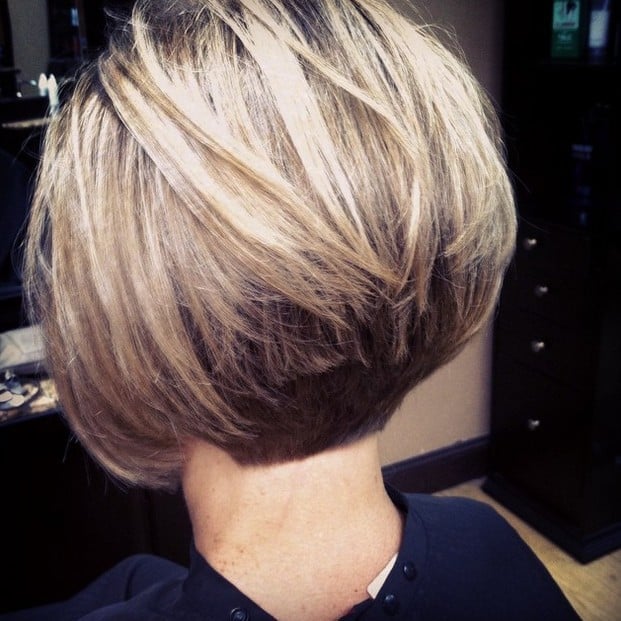Ash Blonde Stacked Bob With Dark Roots, Close-Up Take — Simple Long Bob Hairstyles