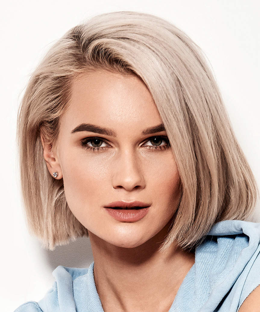 Platinum Blonde Bob With Glossy Finish — Simple Long Bob Hairstyles
