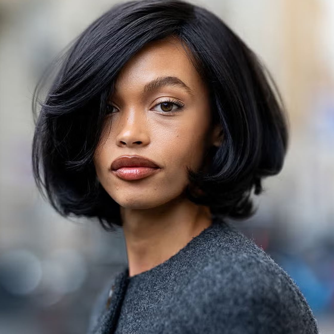 Thick Black Wavy Bob With Volume — Simple Long Bob Hairstyles