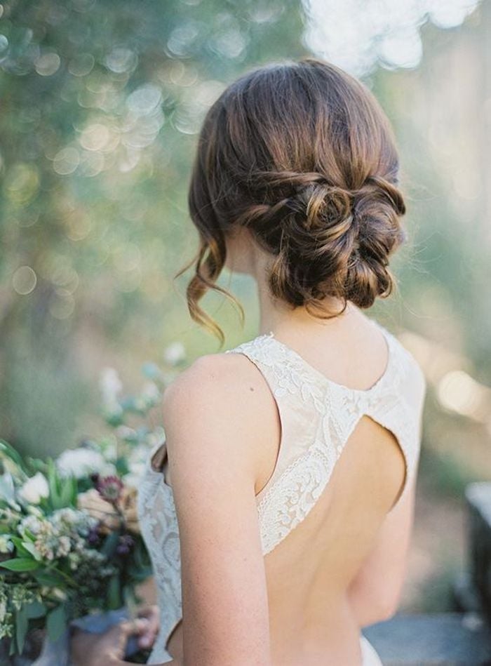 Medium Brown Balayage Textured Updo Medium Brown Balayage Textured Updo — Simple Loose Updo
