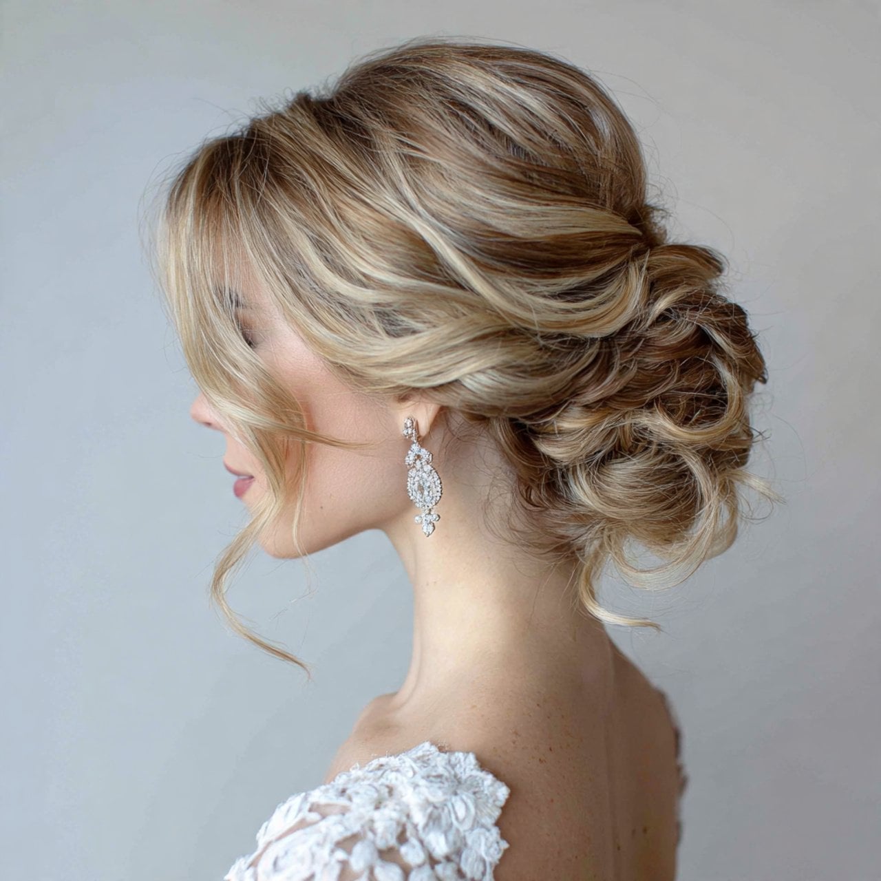 Blonde Textured Updo with Face-Framing Layers Blonde Textured Updo with Face-Framing Layers — Simple Loose Updo