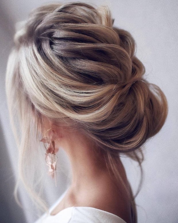 Ash Blonde Updo with Braided Texture Ash Blonde Updo with Braided Texture — Simple Loose Updo