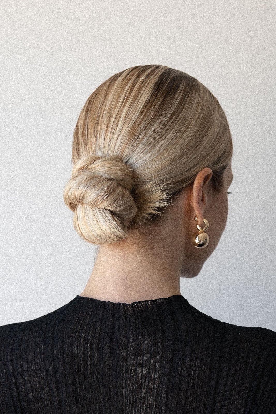 Ash Blonde Wavy Twisted Low Bun, Everyday Version — Simple Low Bun Wedding Hair