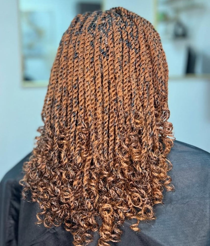 Vibrant Copper Collarbone Twists — Simple Marley Twists Hairstyles