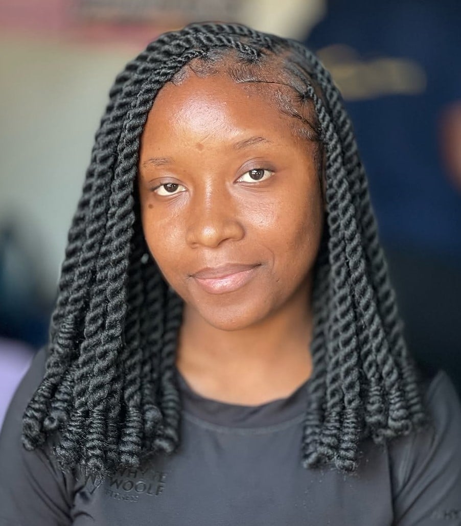 Neat Shoulder Length Marley Twists — Simple Marley Twists Hairstyles