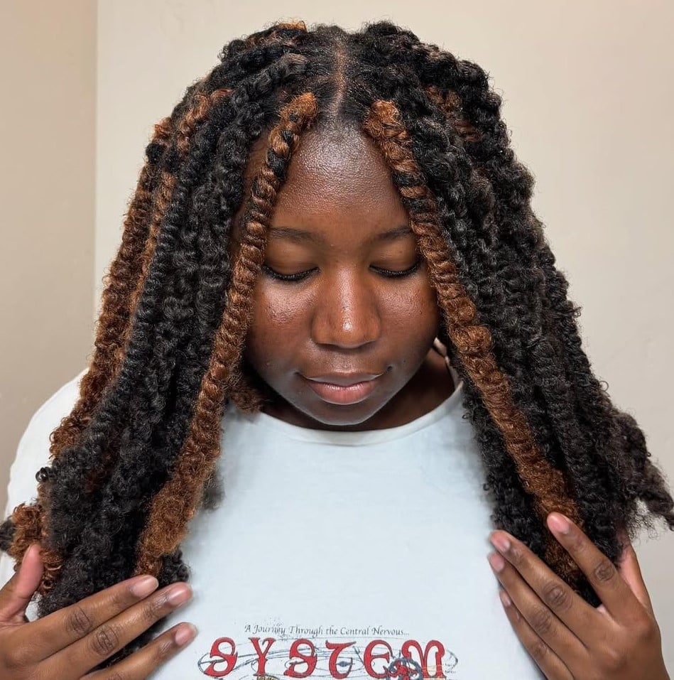 Two-Tone Black and Brown Marley Twists — Simple Marley Twists Hairstyles