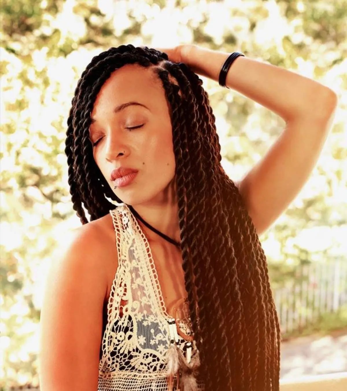 Black Marley Twists with Auburn Highlights — Simple Marley Twists Hairstyles