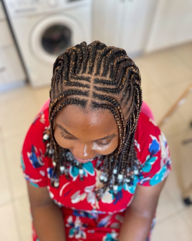Shoulder Length Cornrows With Brown Blonde Highlights — Simple Medium Braids