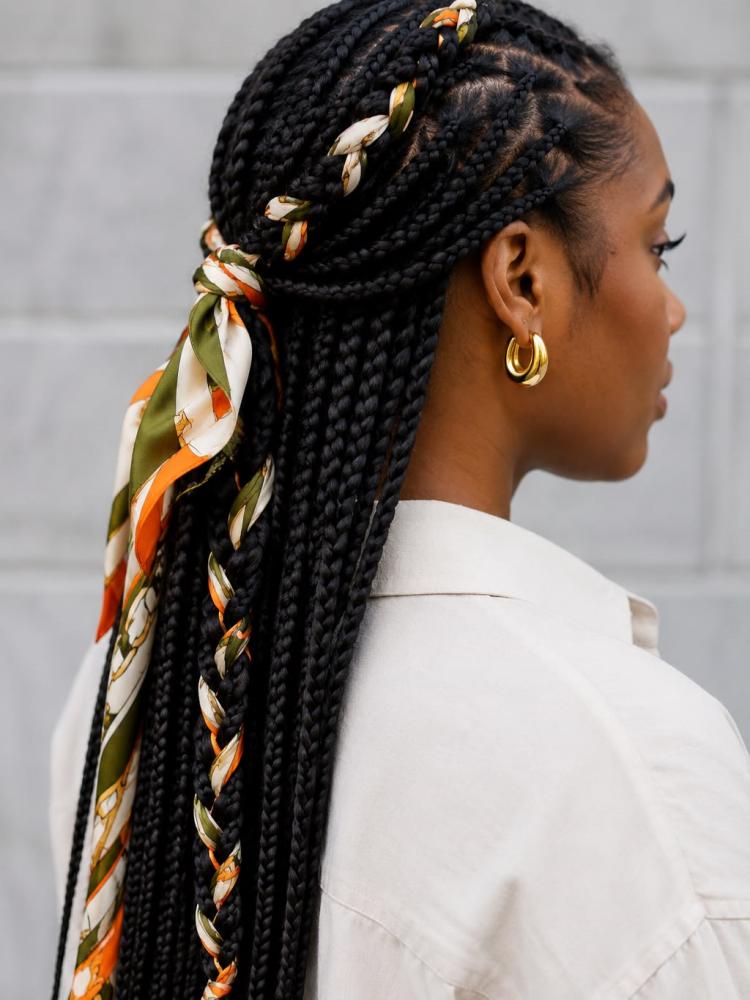 Shoulder Length Box Braids With Blonde Tips — Simple Medium Braids