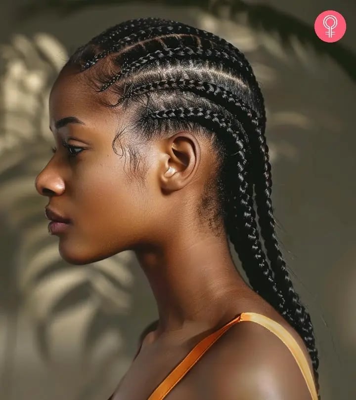 Mid-Back Black Cornrows Straight Back — Simple Medium Braids