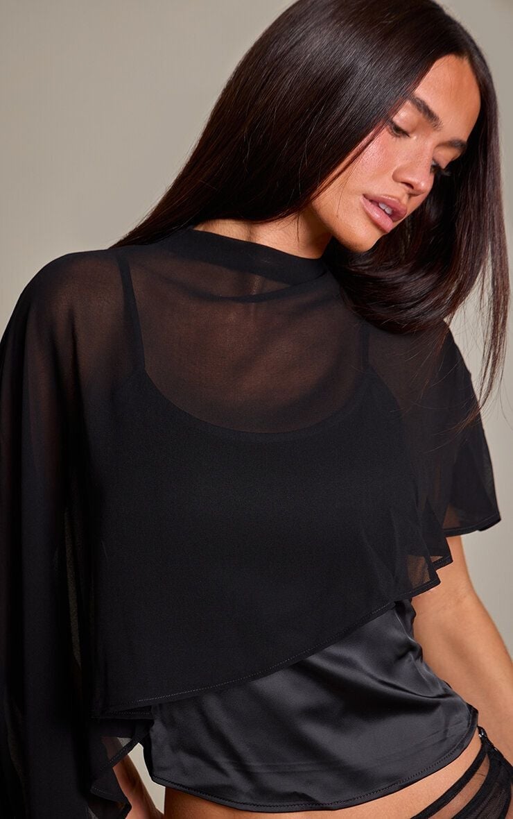 Textured Black Mesh Overlay Top Textured Black Mesh Overlay Top — Simple Mesh Top Outfits