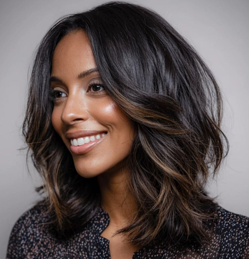 Honey Blonde Collarbone Waves Side Part Honey Blonde Collarbone Waves Side Part — Simple Mid Length Hair