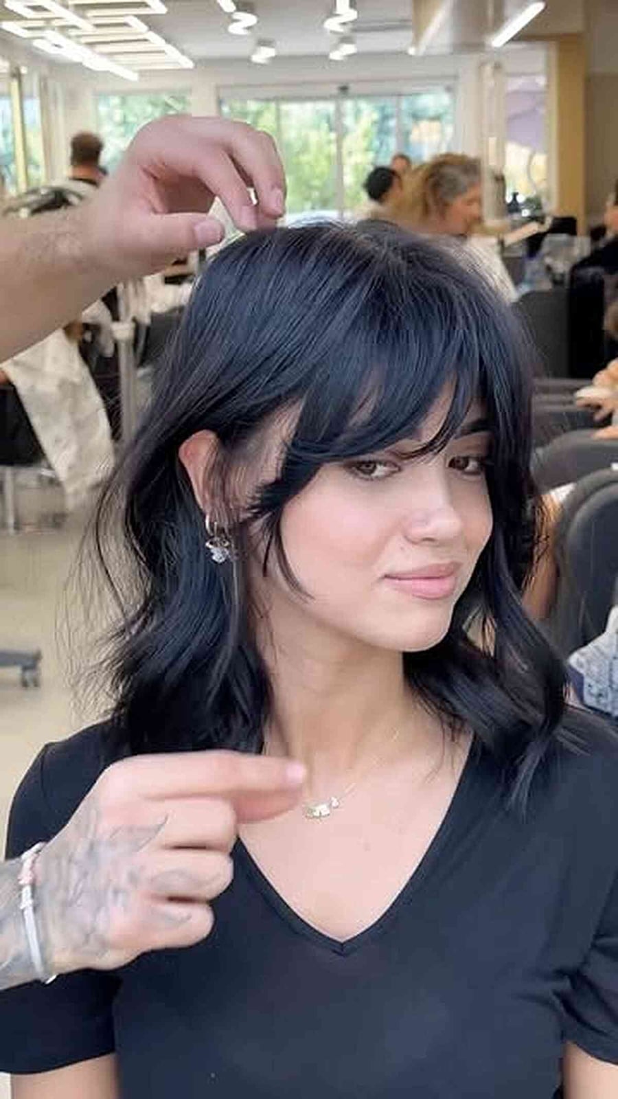 Layered Lob With Side-Swept Bangs Layered Lob With Side-Swept Bangs — Simple Mid Length Hair
