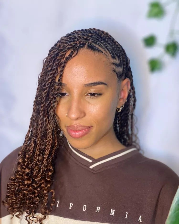 Mid-Back Twist Braids With Loose Ends — Simple Natural Braids