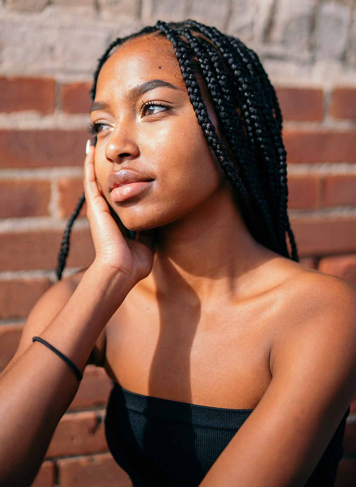 Mid-Back Length Neat Box Braids — Simple Natural Braids