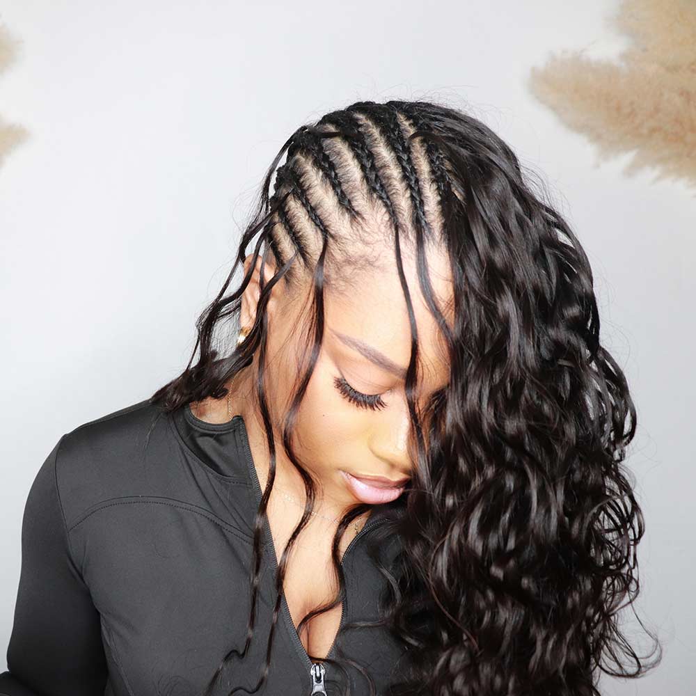 Mid-Back Cornrows With Wavy Ends — Simple Natural Braids