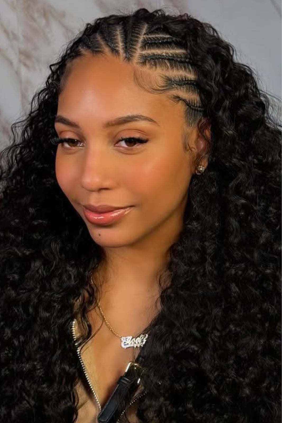 Intricate Cornrows And Loose Curls — Simple Natural Hair Braids