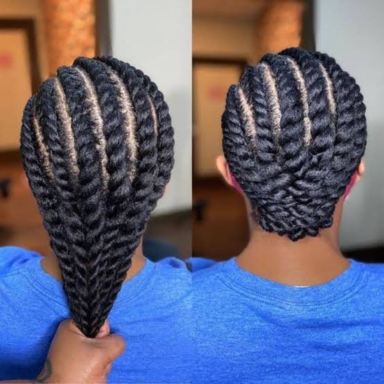 Mid-Back Flat Twists With Herringbone Pattern Mid-Back Flat Twists With Herringbone Pattern — Simple Natural Hair Twists