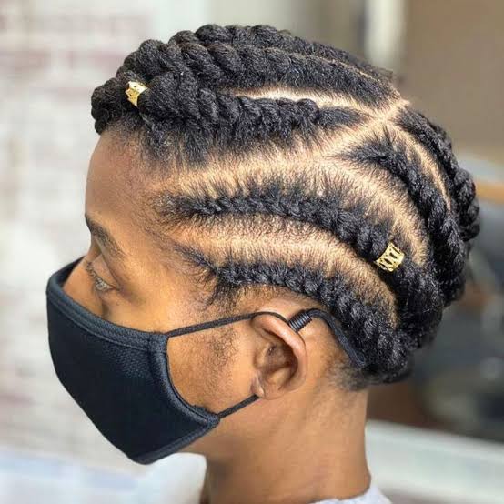 Chin Length Flat Twists With Gold Cuffs Chin Length Flat Twists With Gold Cuffs — Simple Natural Hair Twists