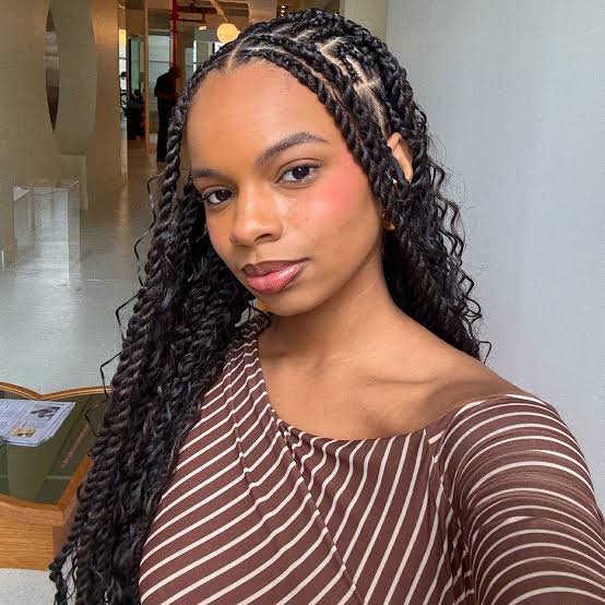 Mid-Back Intricate Flat Twists and Braids — Simple Natural Twists