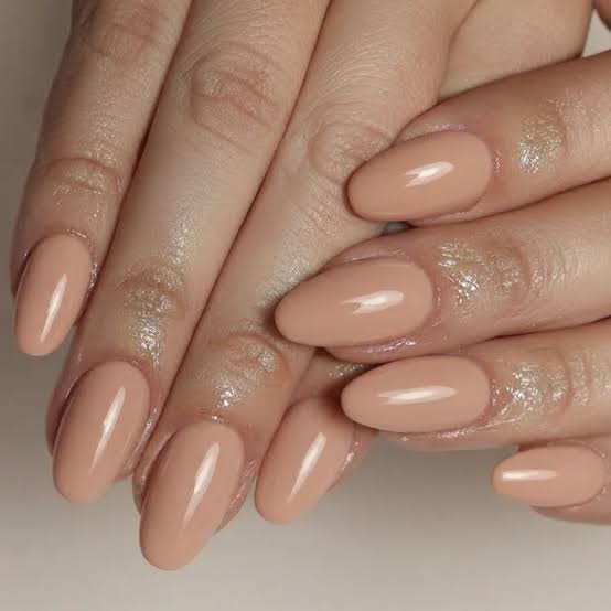 Medium Oval Sheer Pink Glossy Nails, Softer Variation — Simple Nurse Nails