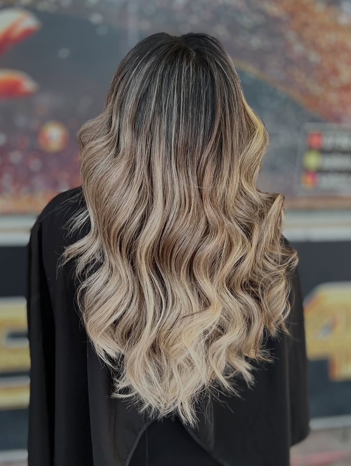 Mid-Back Thick Wavy Hair Dark Brown To Blonde Ombré — Simple Ombré Hair