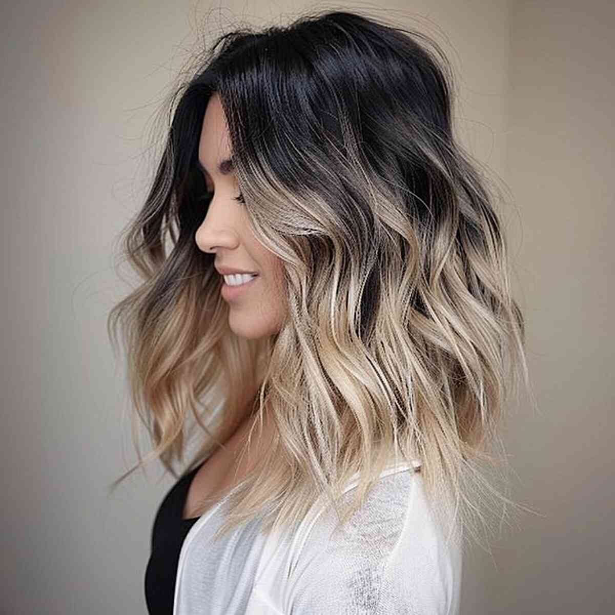 Shoulder Length Dark Brown To Blonde Ombré — Simple Ombré Hair