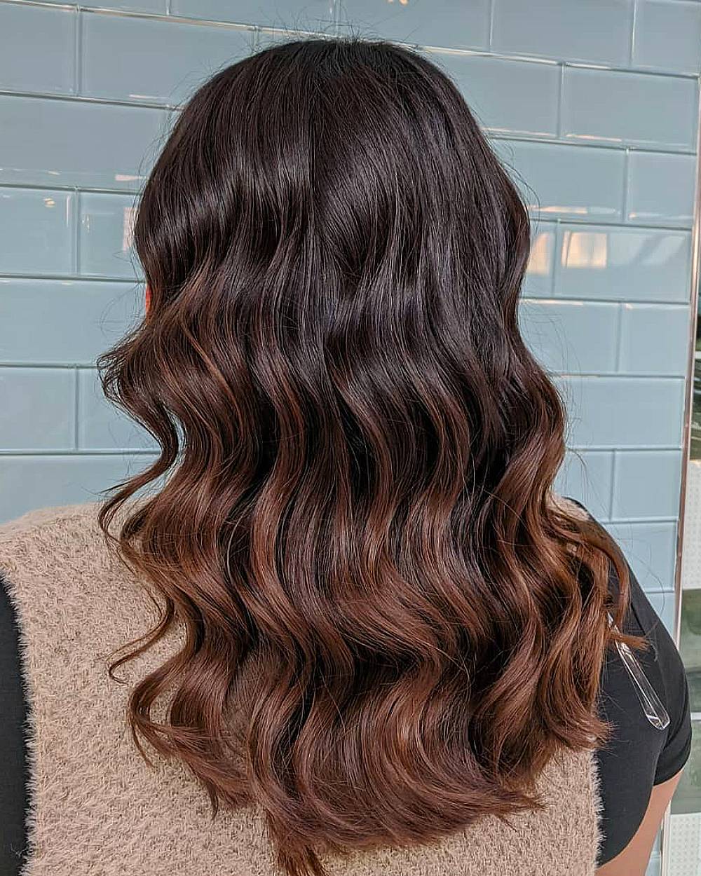 Shoulder Length Medium Brown To Light Brown Ombré — Simple Ombré Hair