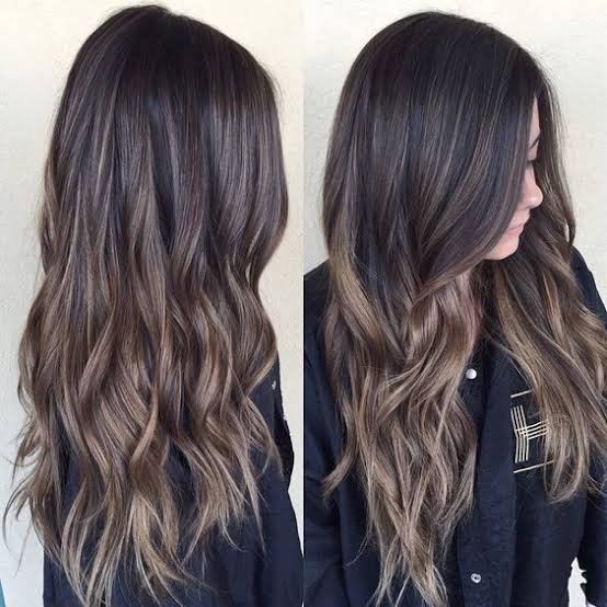 Mid-Back Layers Dark Brown To Light Brown Ombré — Simple Ombré Hair