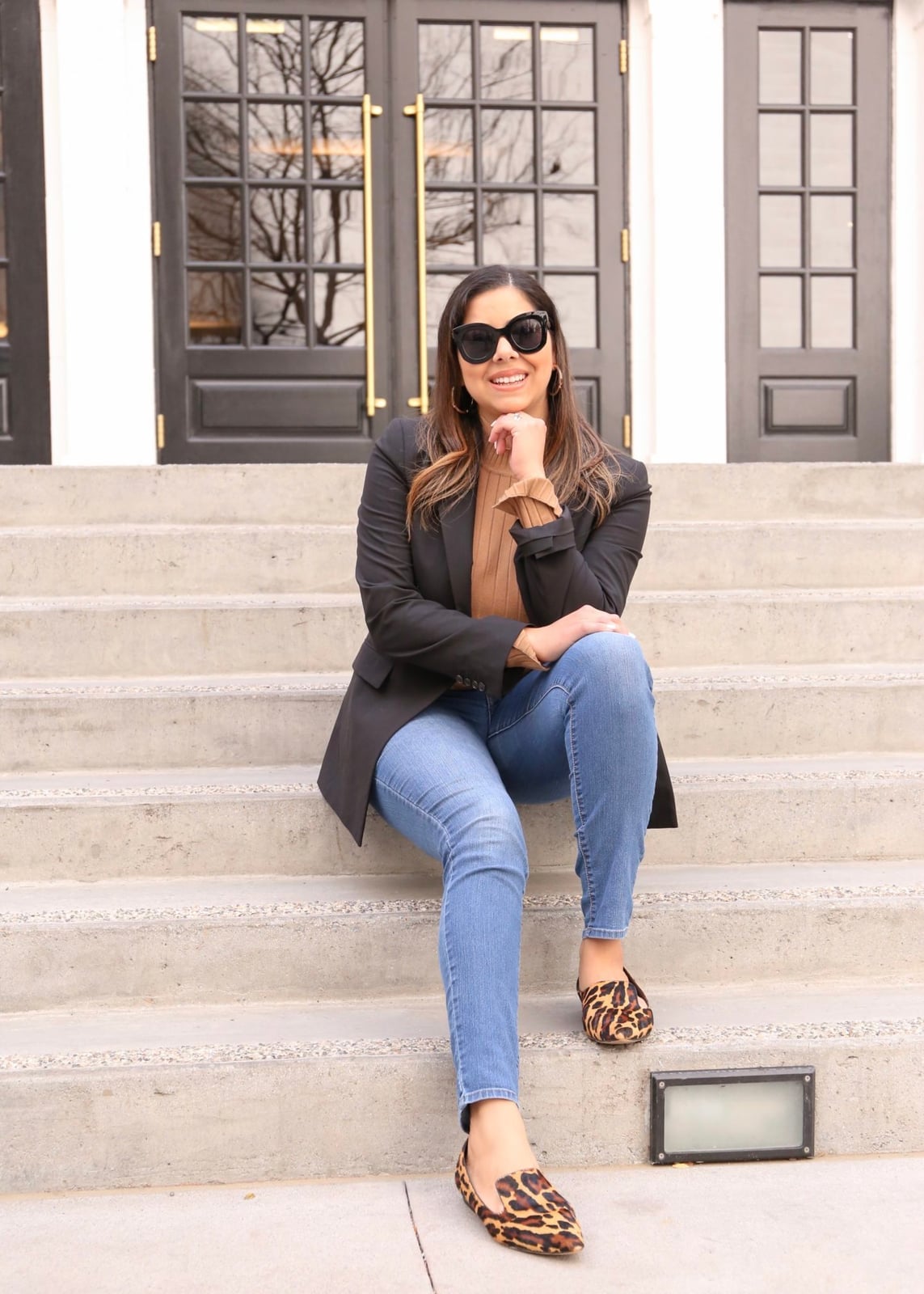 Classic casual-smart with leopard print flats — Simple Outfits with Flats