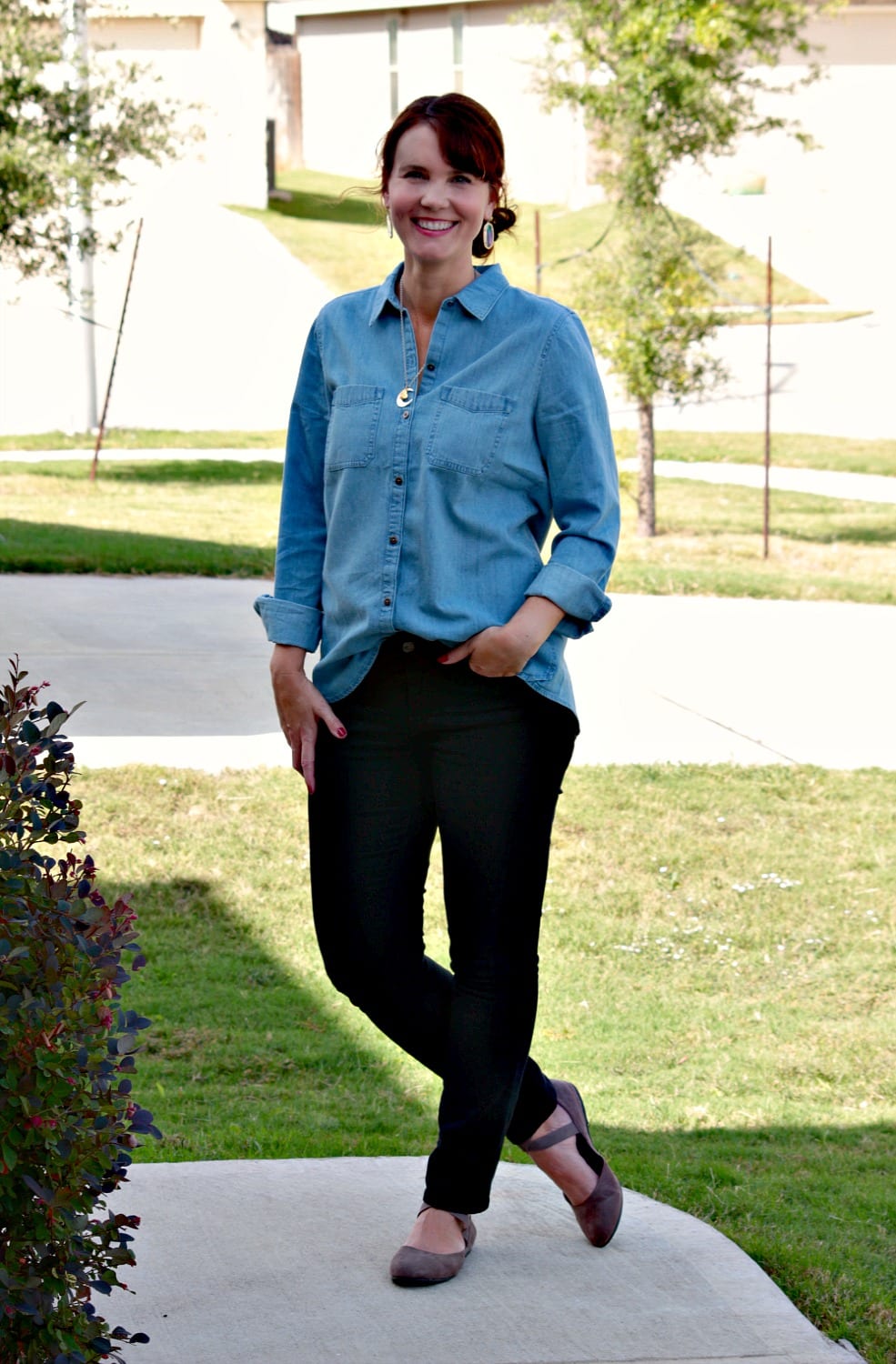 Casual and simple with gray ballet flats — Simple Outfits with Flats