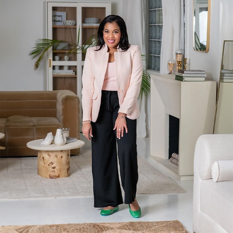 Professional look with striking green flats — Simple Outfits with Flats