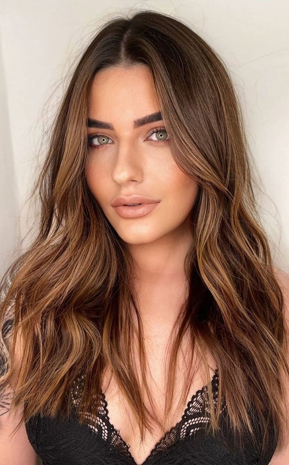 Mid-Back Layers With Dimensional Color — Simple Oval Face Haircuts