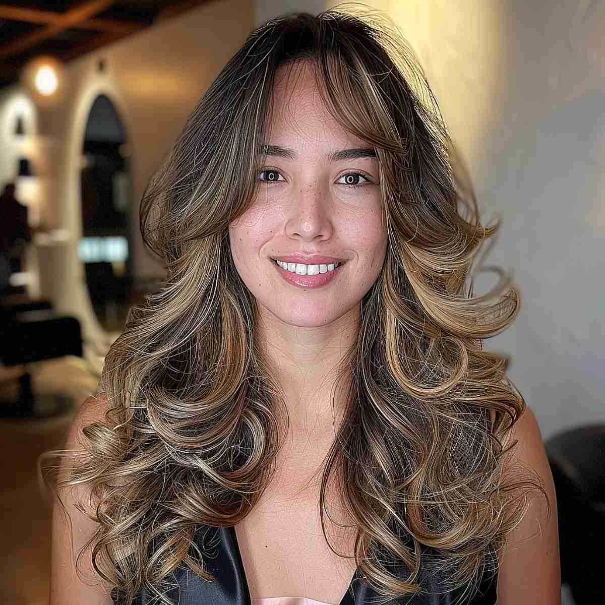 Mid-Back Shag With Balayage — Simple Oval Face Haircuts