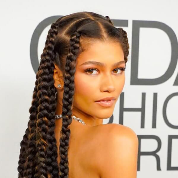 Mid Back Thick Dark Brown Box Braids — Simple Parts Braids