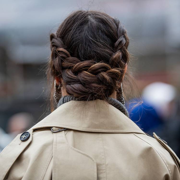 Mid Back Dark Brown Wavy Crown Braid, Layers — Simple Parts Braids