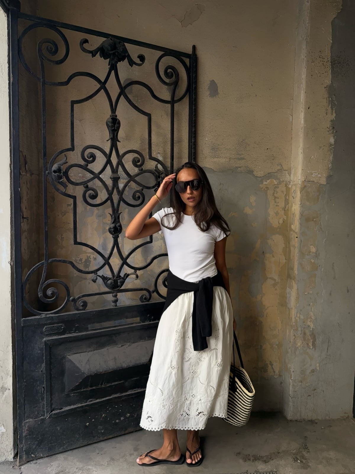 Broderie Anglaise Skirt and T-Shirt — Simple Photoshoot Outfits