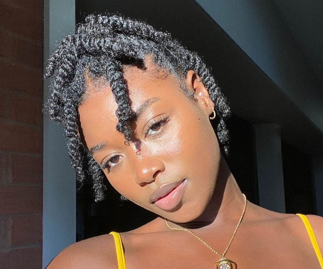 Black Ear Length Twisted Updo — Simple Professional Hairstyles