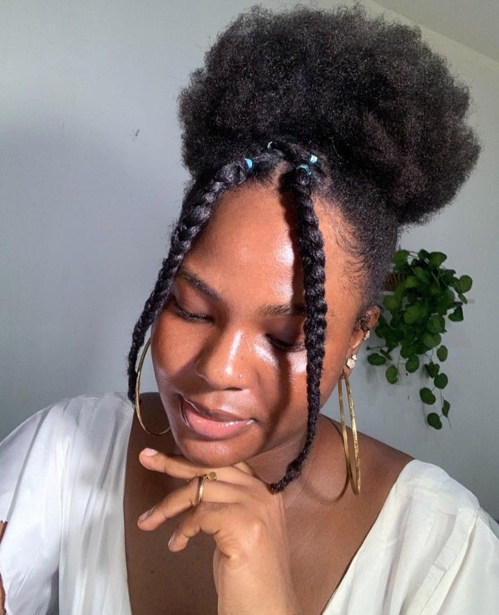 High Puff With Braided Tendrils High Puff With Braided Tendrils — Simple Puff Hairstyles